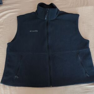 Columbia Navy Fleece Zipper Vest Size XL